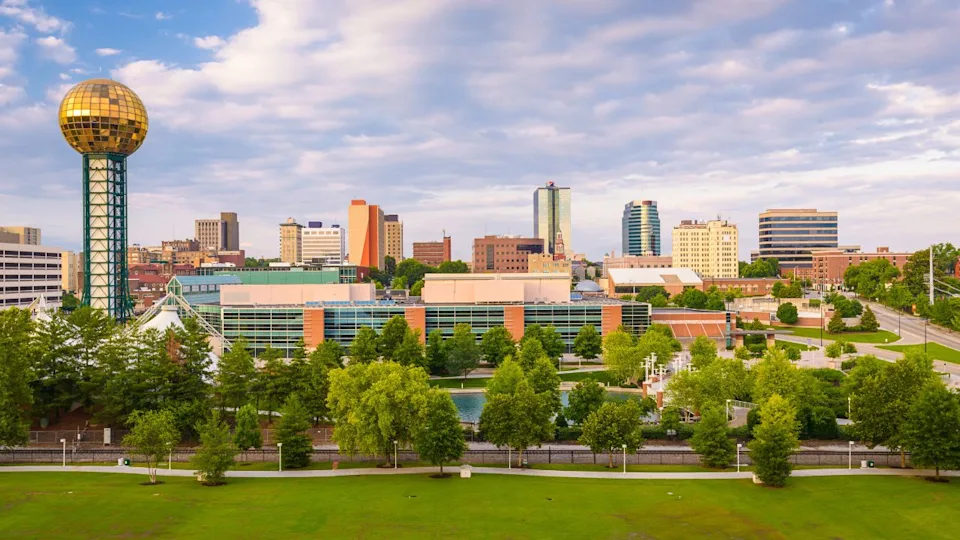 Knoxville, Tennessee, USA downtown skyline and tower.
