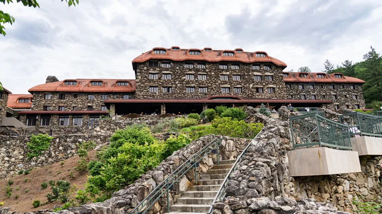 The facade of the Grove Park Inn in Asheville, North Carolina.