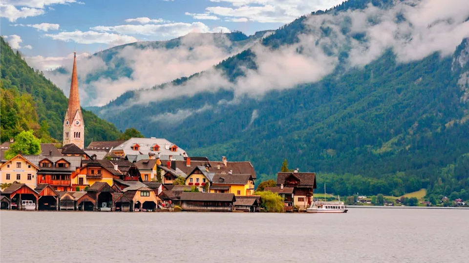 Alpbach in the European Alps in a sunny day
