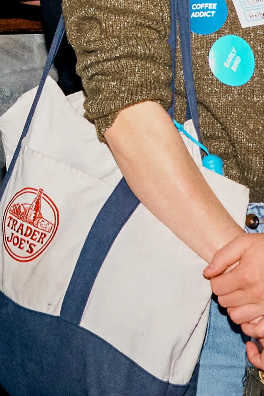 Upon arrival, attendees can pick out personality stickers with phrases like coffee addict, plant lover and early bird.