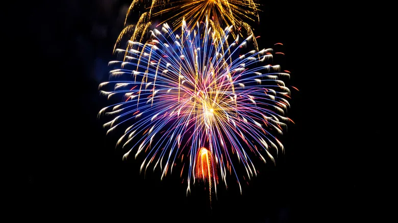 Fireworks exploding over Vail