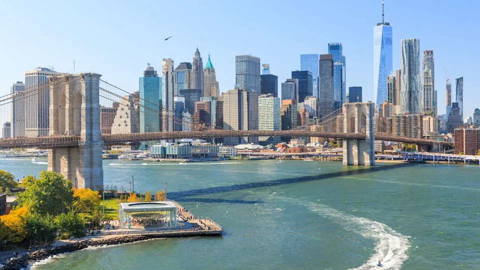 New York City skyline. Manhattan Skyscrapers panorama