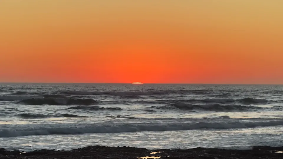 a beach sunset in Namibia