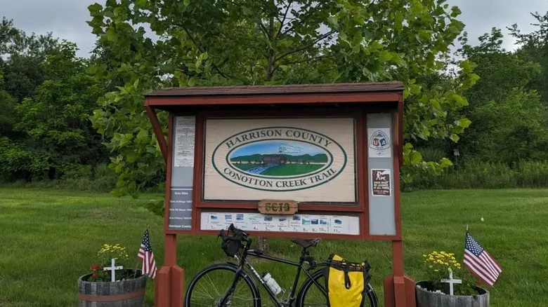 Signage for the Conotton Creek Trail in Scio