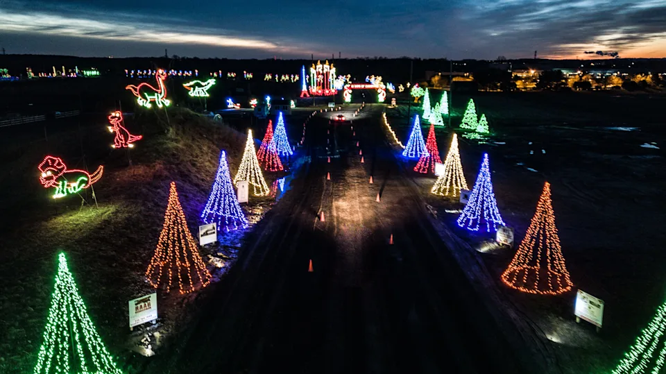 The drive-thru holiday light show at Shady Brook Farm in Yardley, Pennsylvania features more than 3 million lights.
