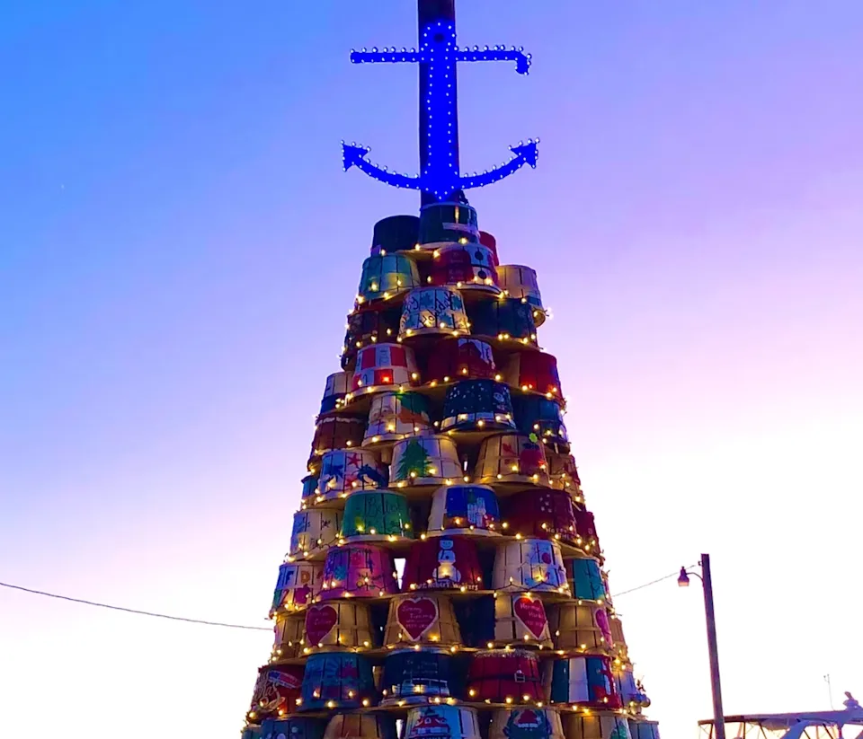 Crab basket Christmas Tree in Kent Narrows, Md.