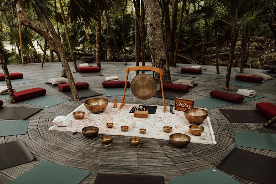 Sound baths are among the 50+ wellness activities you can try at Palmaïa.