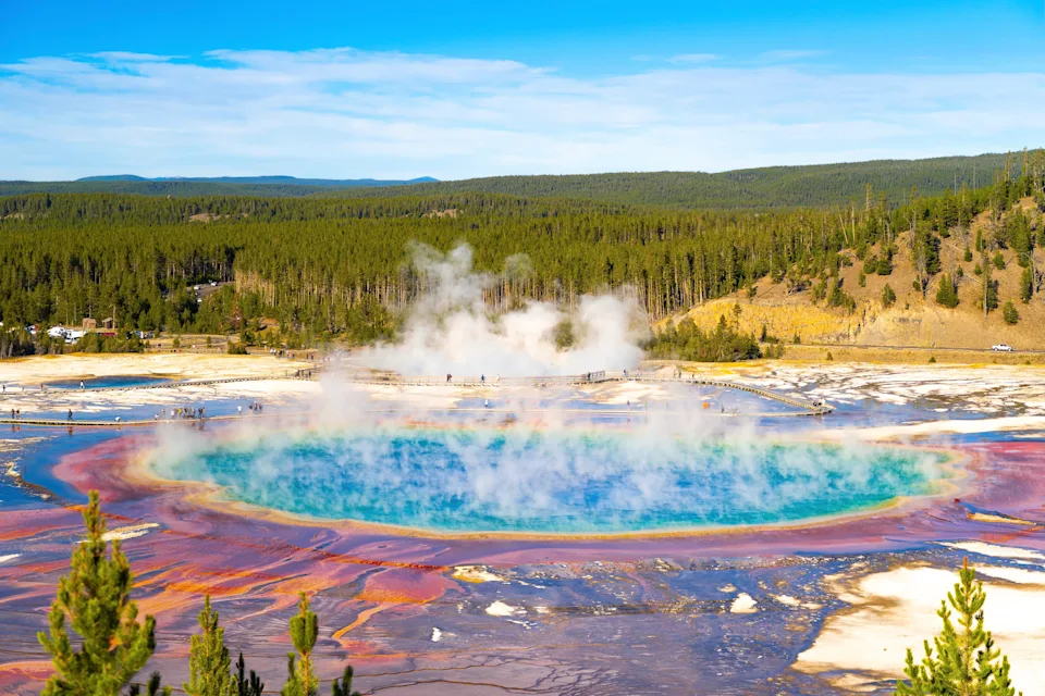 Grand Prismatic Spring in Yellowstone National Park,United States,USA