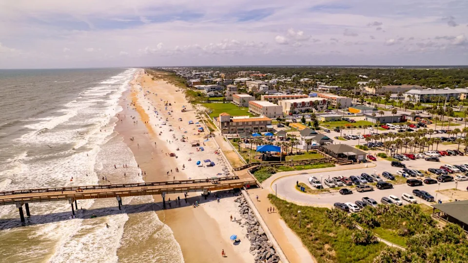 Aerial drone image St Augustine Beach FL USA