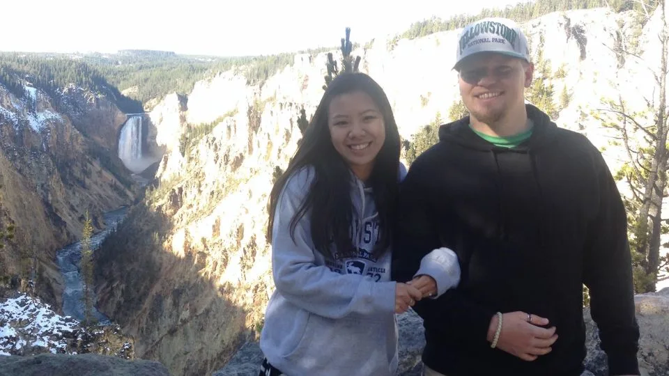 Shallen Yu and Andrew McGowan met in Yellowstone National Park. - Courtesy Shallen and Andrew McGowan