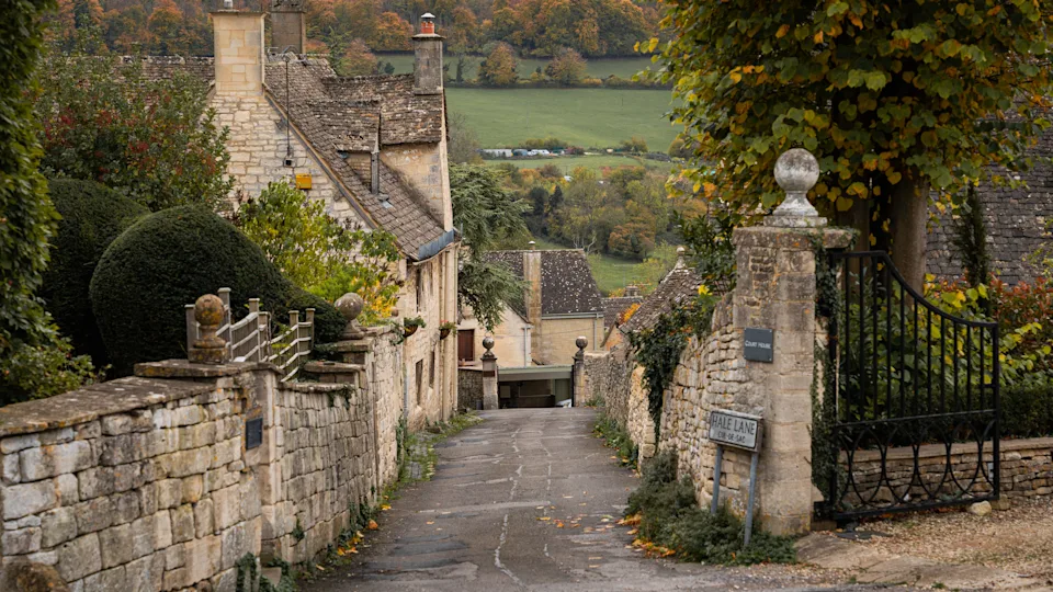 A country lane in the Cotswolds.