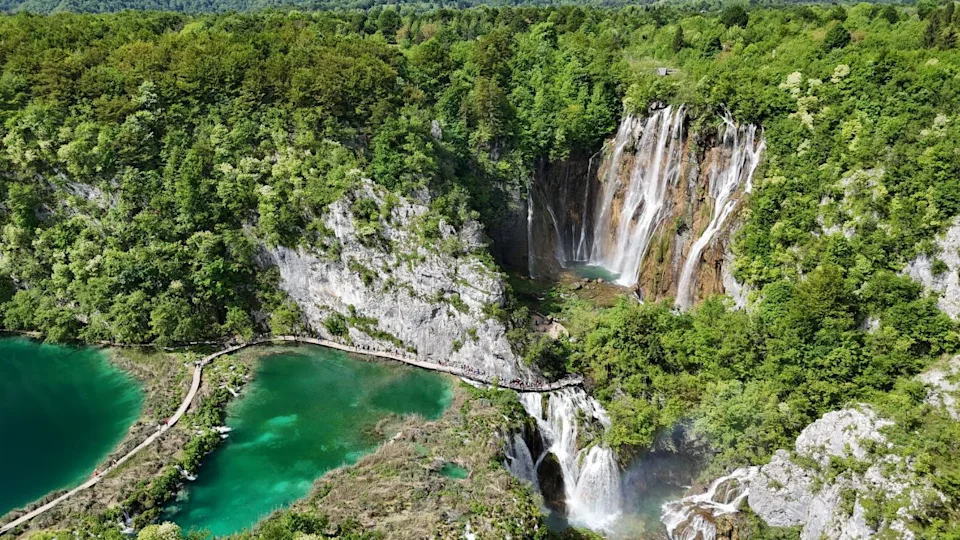 PLITVICE LAKES NATIONAL PARK AERIAL VIEW CROATIA