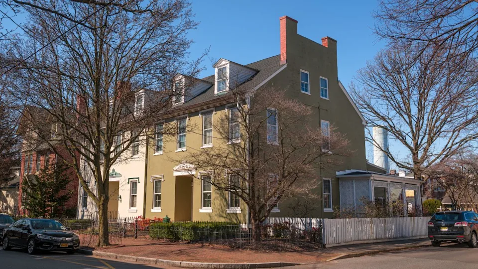 BURLINGTON, NEW JERSEY - MARCH 4: Beautiful historic homes as seen on March 4 2020 in Burlington New Jersey.