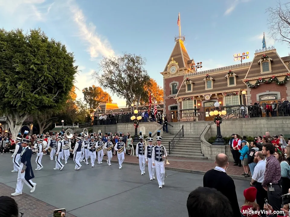 Disneyland flag retreat ceremony band
