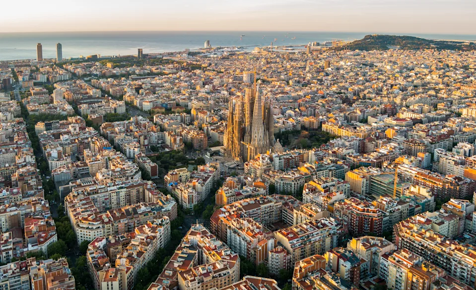 An aerial view of Barcelona.