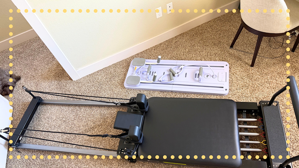 The Portable Pilates Reformer is very different from a standard Pilates reformer.