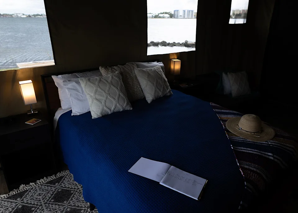 A glamping camp site is seen at St. Andrews State Park in Panama City, Fla., Oct. 29, 2025. (Tyler Orsburn/News Herald)