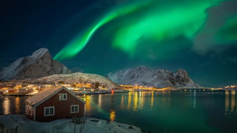 northern lights or aurora borealis view