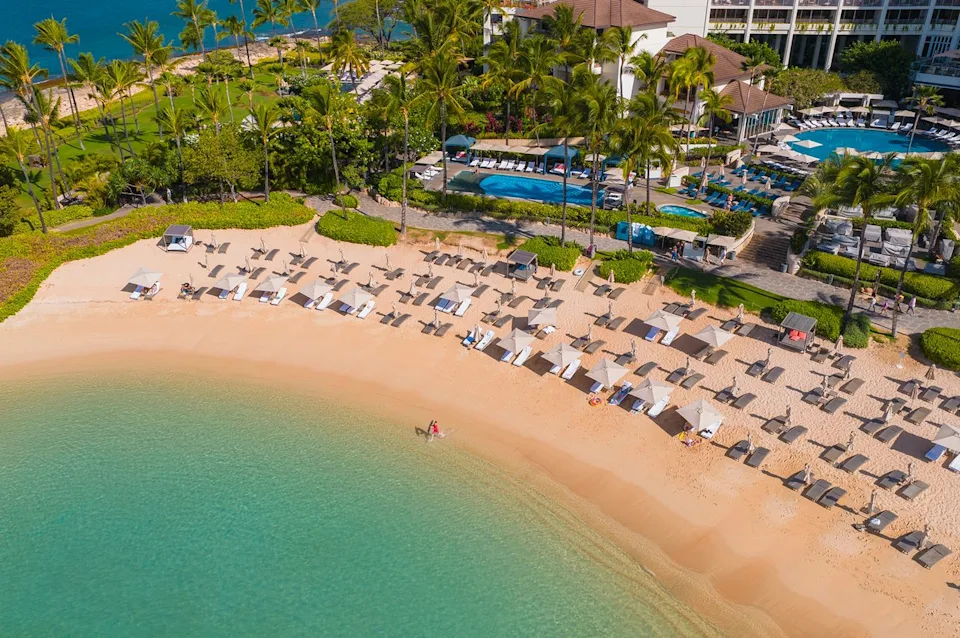 Eric Rubens Aerial view of the private beach.