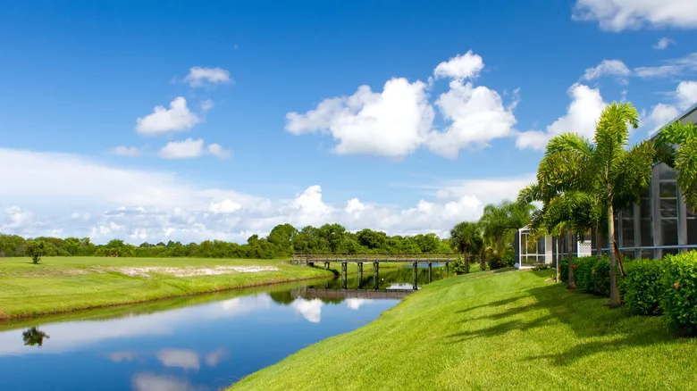 Canals lined by homes in Rotonda West, Florida