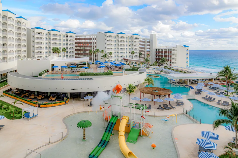Waterpark and pools at Hilton Cancun Mar Caribe All-Inclusive Resort 