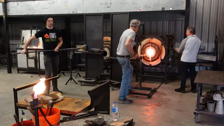 A glass blowing demonstration at the Duncan McClellan Gallery in St. Petersburg