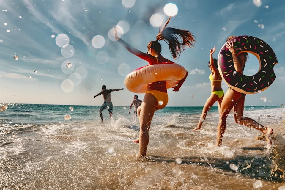 Group of friends on the beach.