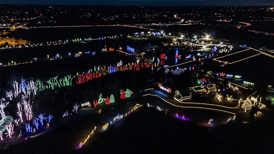 The drive-thru holiday light show at Shady Brook Farm in Yardley, Pennsylvania features more than 3 million lights.