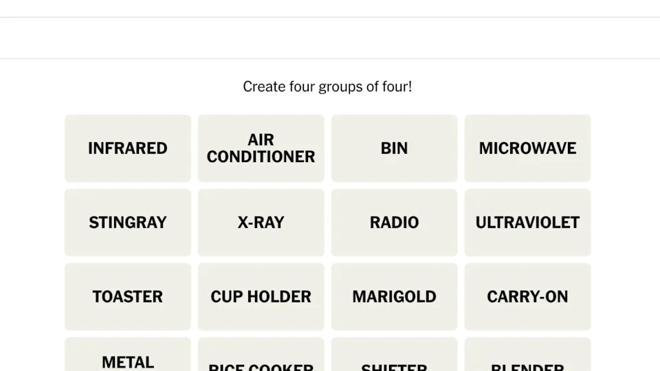 Today's NYT Connections puzzle for Monday, November 24, 2025 / New York TimesThe New York Times