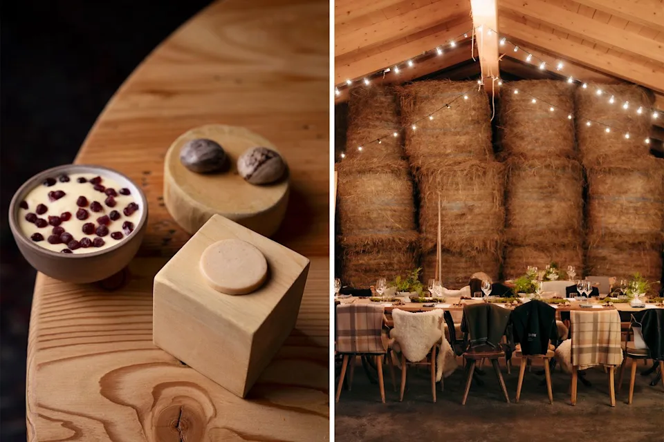 From left: Stefano Caffarri; Chantal Arnts/SanBrite From left: Dessert at El Molin; dining in the barn at SanBrite.