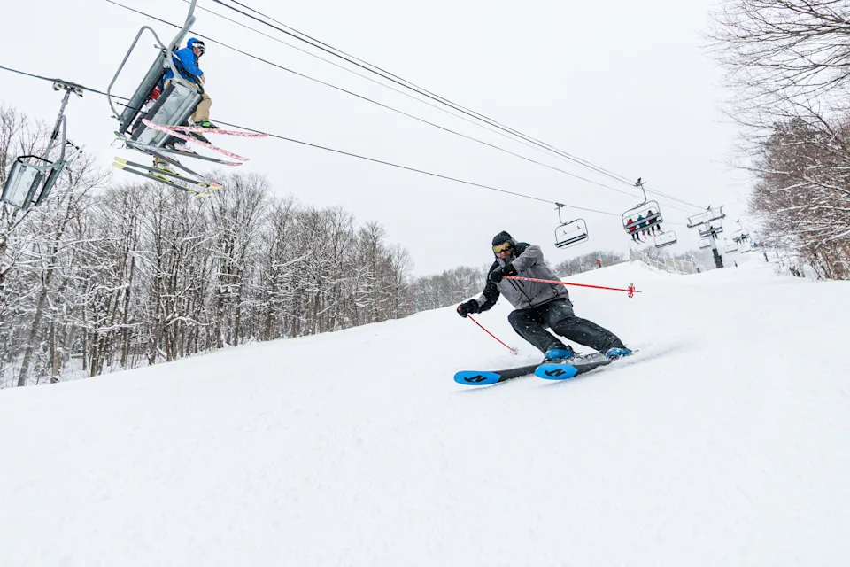 Skiing down Bear Mountain at Killington Resort in the winter of 2022-2023.