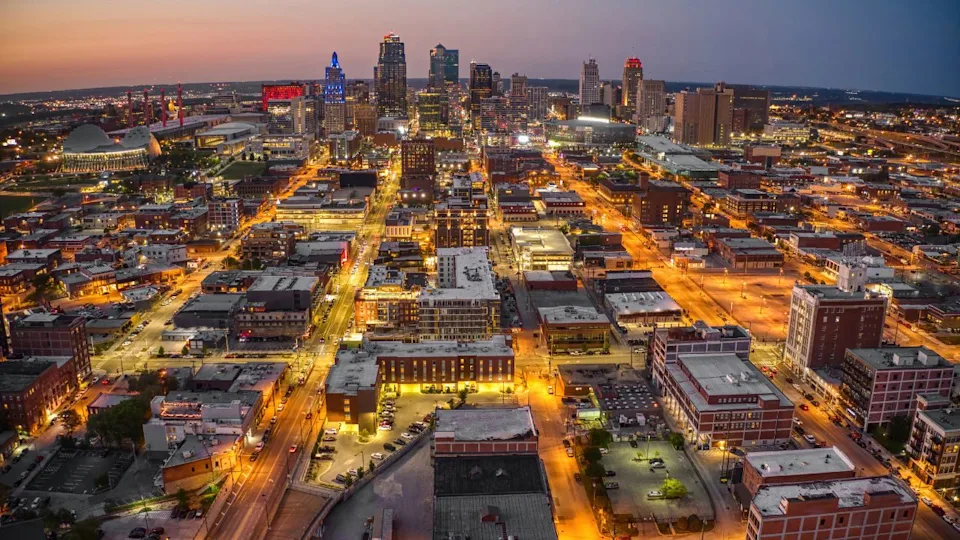 Aerial View of Kansas City, Missouri during the Summer