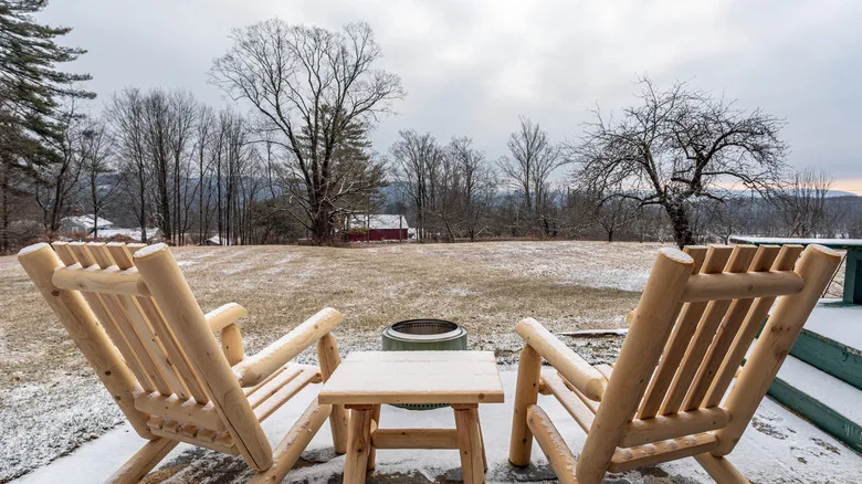 Outdoor seating at an Airbnb in the Berskires