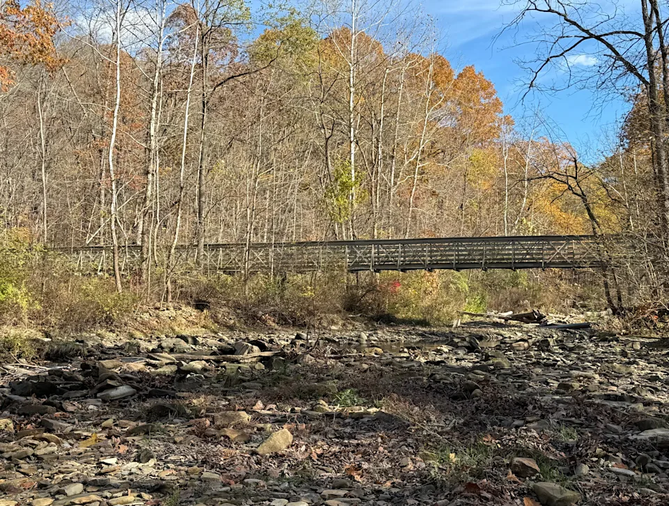 Cuyahoga Valley National Park is rich with natural features and hiking trails, including in the Brandywine Gorge area.
