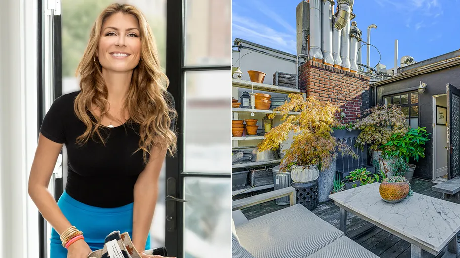 A split of Genevieve Gorder and the outside of her home.