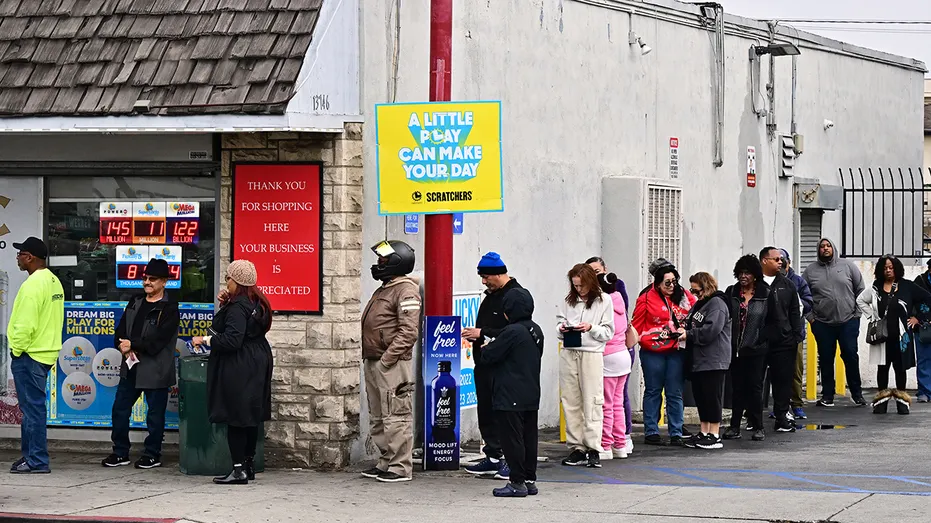 Mega Millions line in California
