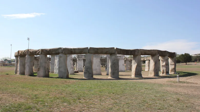 Stonehenge II art installation in Ingram, Texas