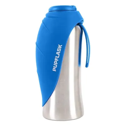 A stainless steel water bottle