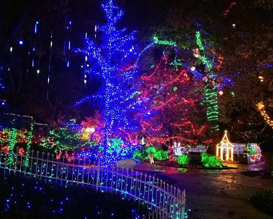 Christmas decorations and Patti’s Festival of Lights in Grand Rivers, Kentucky