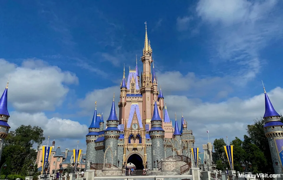 Cinderella Castle at Magic Kingdom blue skies