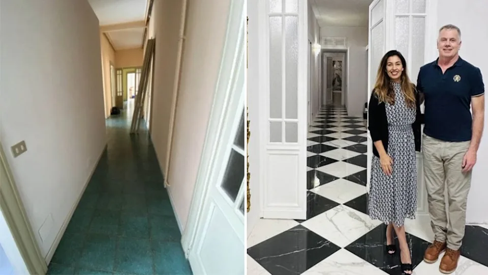 Pictured is the before and after of the hallway. Vicky Ambrose