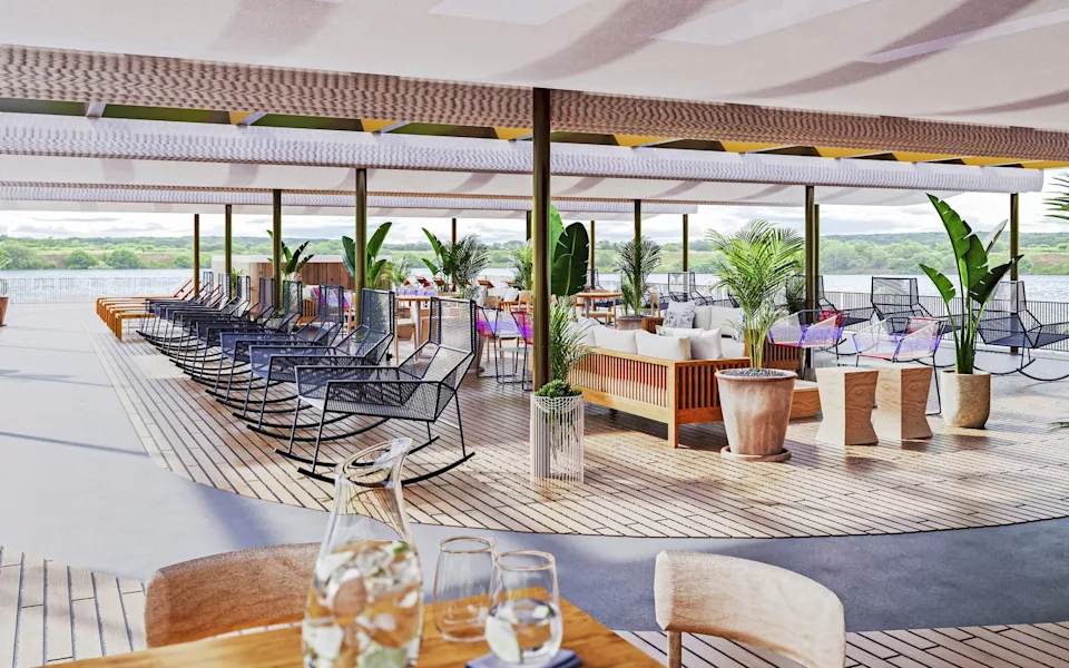 AmaMagdalena deck ; AmaWaterways guide