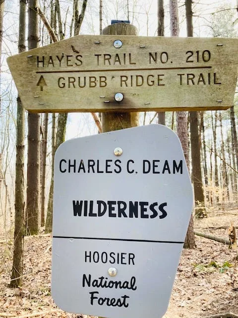 The Hayes Trail is a 2.5-mile path in the Charles C. Deam Wilderness, which is part of the Hoosier National Forest.
