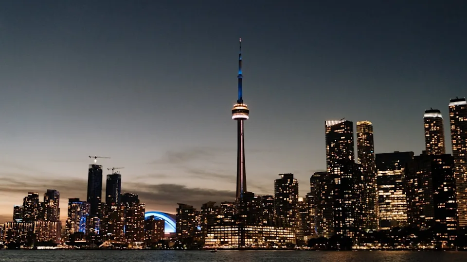 The Toronto skyline at night