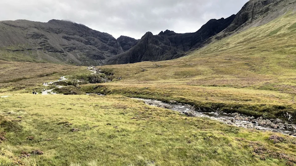 A view of the Isle of Skye at the Fairy Pools