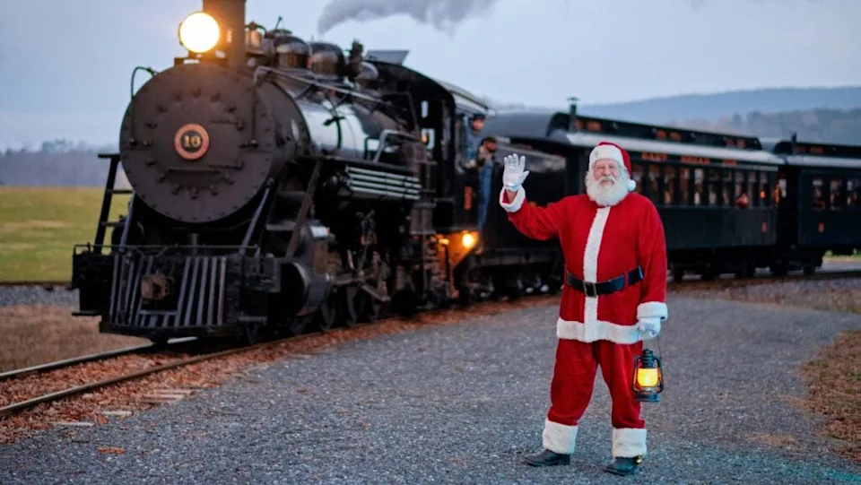 The Christmas in Coal Country train ride includes a visit from Santa.