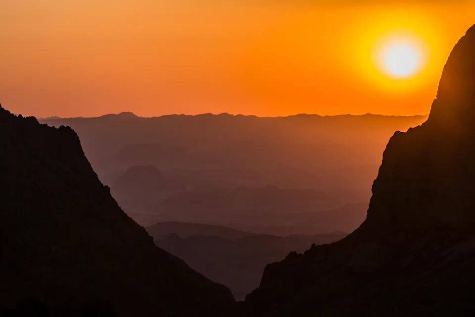 Sunset at The Window in Big Bend National Park in Texas.