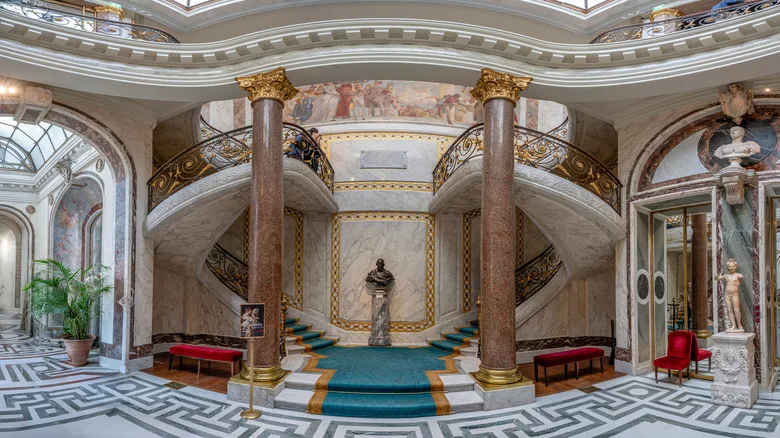The double helix staircase in the Winter Garden at the Jacquemart-André Museum in Paris