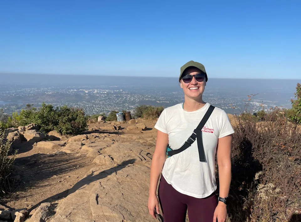 The writer posing after a hike near Mission Trails.