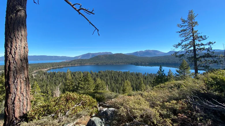 the view of Lake Tahoe from Mount Tallac in Eldorado National Forest in California